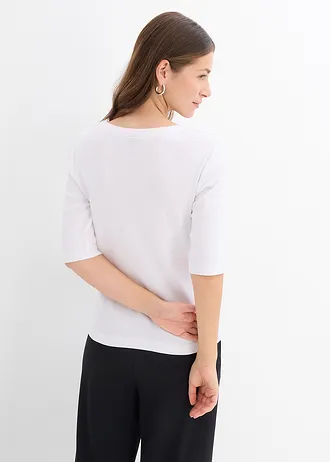 Geribd shirt met biologisch katoen (set van 2), Kleur: zwart/wit