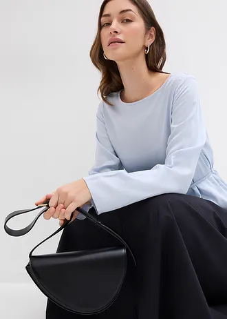 Blouse van soepelvallend satijn • zachtblauw • bonprix online shop