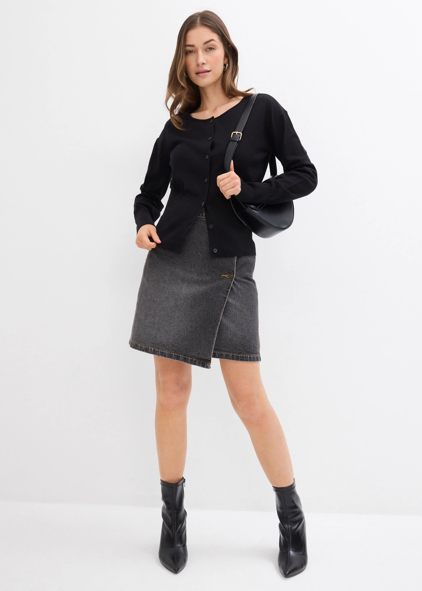 Fijn gebreid vest • zwart • bonprix online shop