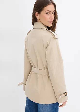 Korte trenchcoat, Kleur: lichtbruin