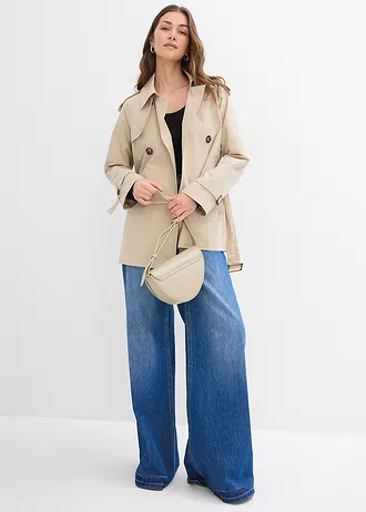 Korte trenchcoat, Kleur: beige