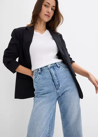 Bluză ripsată (set 2 buc.) • negru/alb • magazin bonprix