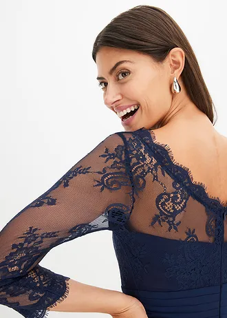 Minišaty s krajkou • tmavě modrá • bonprix obchod