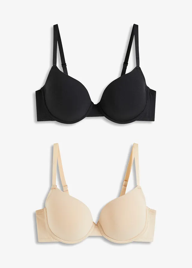 Sutien cu cupe și armătură, cu bumbac organic (set/2 buc.)