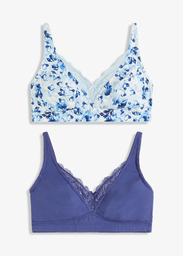 Sutien fără armătură, cu bumbac organic (set/2 buc.)