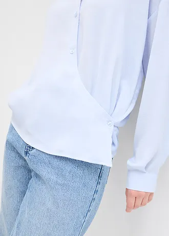 Chemisier fluide en satin • bleu tendre • Boutique bonprix