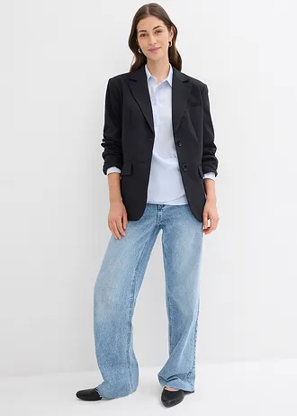 Chemisier fluide en satin • bleu tendre • Boutique bonprix