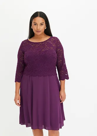 Mini ruha csipkével, szín: sötétlila
