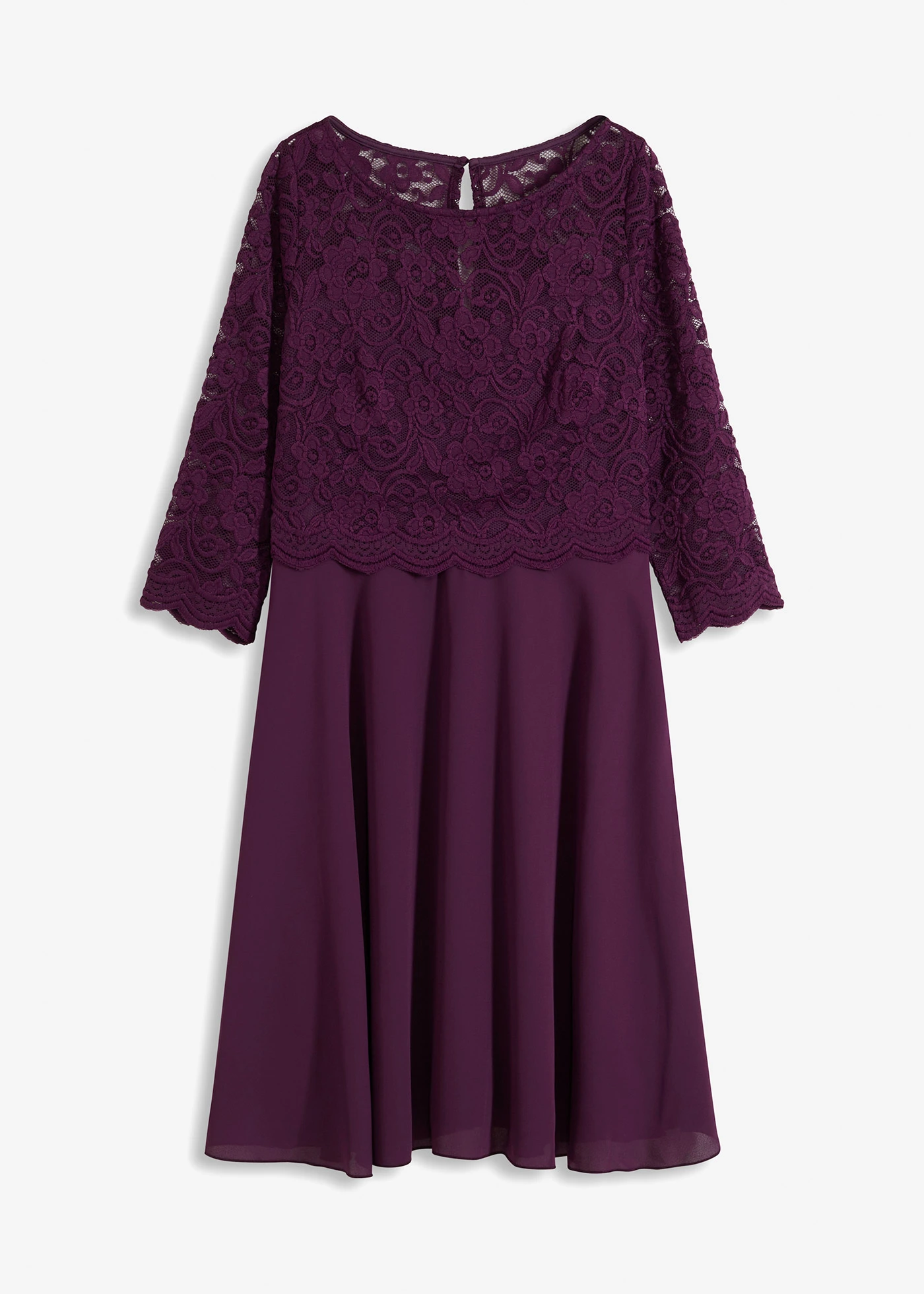 Minišaty s krajkou • tmavě fialová • bonprix obchod