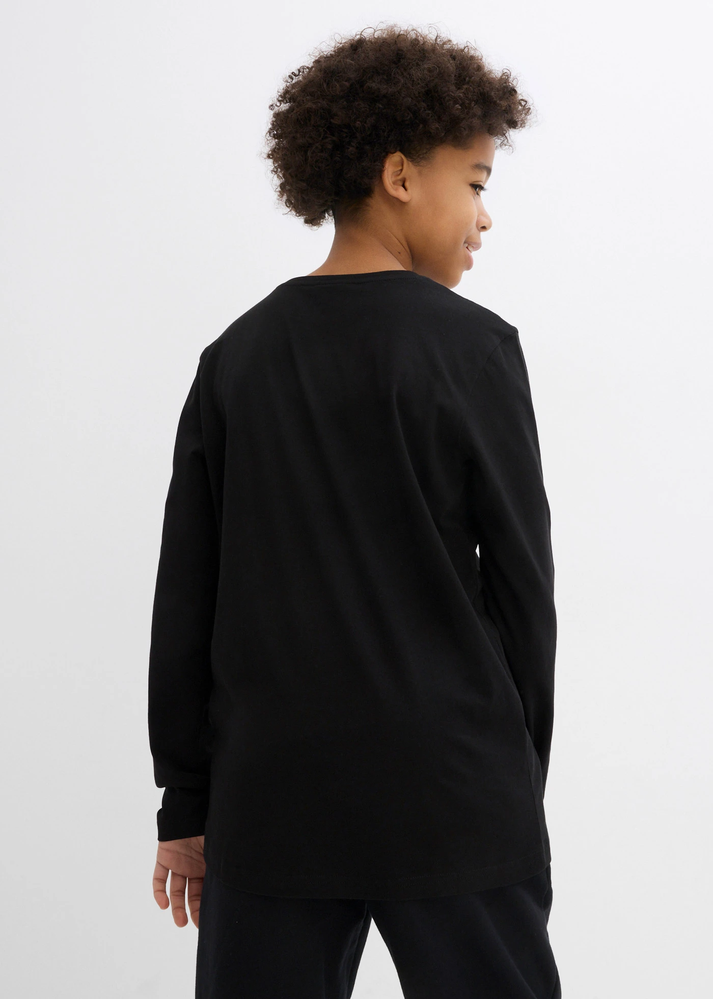 Bluză cu mâneci lungi din bumbac organic pur • negru • magazin bonprix