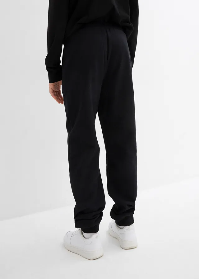 Joggingbroek van zachte katoenmix, Kleur: zwart