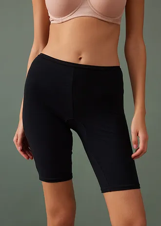 Lot de 4 boxers longs pour femme, Couleur: noir/beige mat