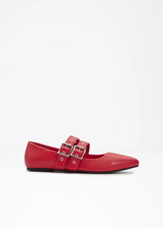 Ballerines à brides et première rembourrée, Couleur: rouge