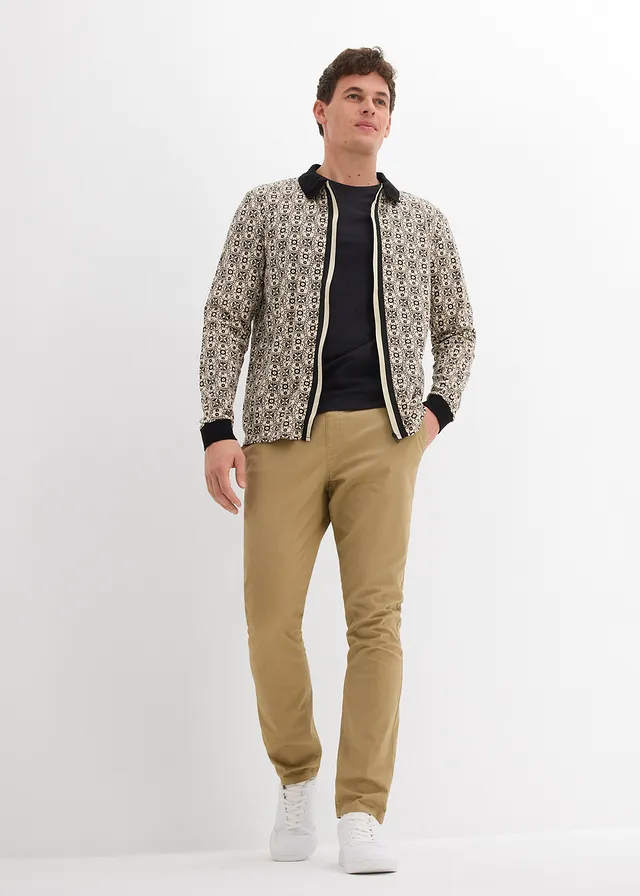 Regular fit stretch instapbroek, straight, Kleur: kakibruin