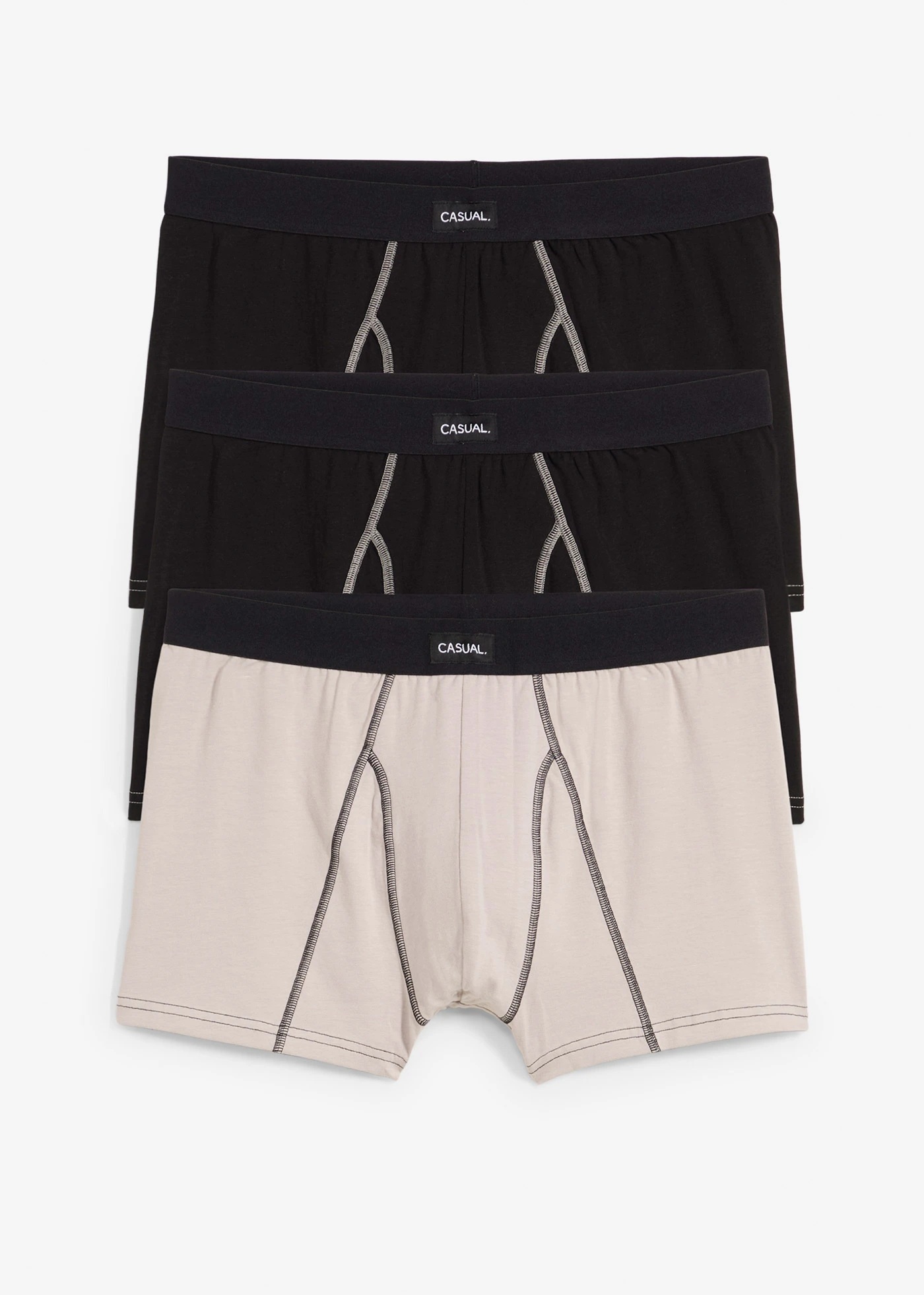 Strakke boxer met katoen (set van 3) • zwart+lichtgrijs • bonprix online shop