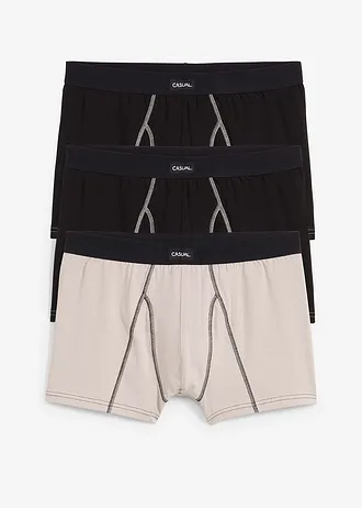 Strakke boxer met katoen (set van 3) • zwart+lichtgrijs • bonprix online shop