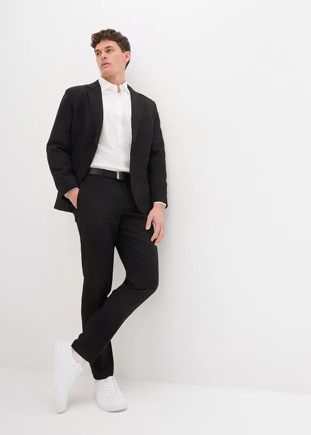 Mix & match pantalon, slim fit, Kleur: zwart