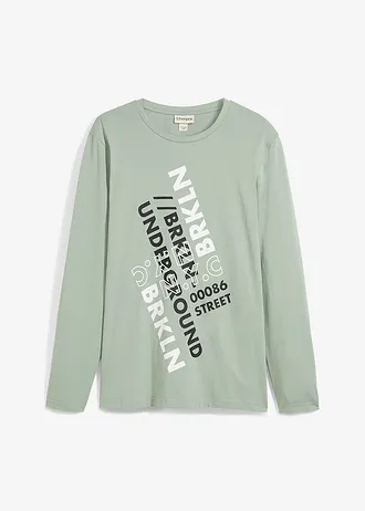 Longsleeve van puur biologisch katoen • rookgroen • bonprix online shop