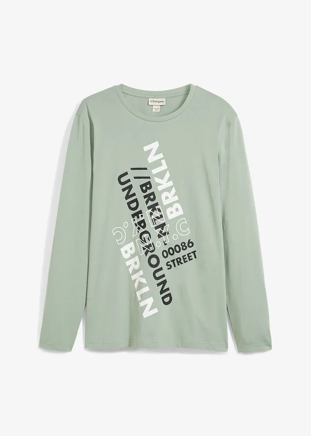 Longsleeve van puur biologisch katoen • rookgroen • bonprix online shop