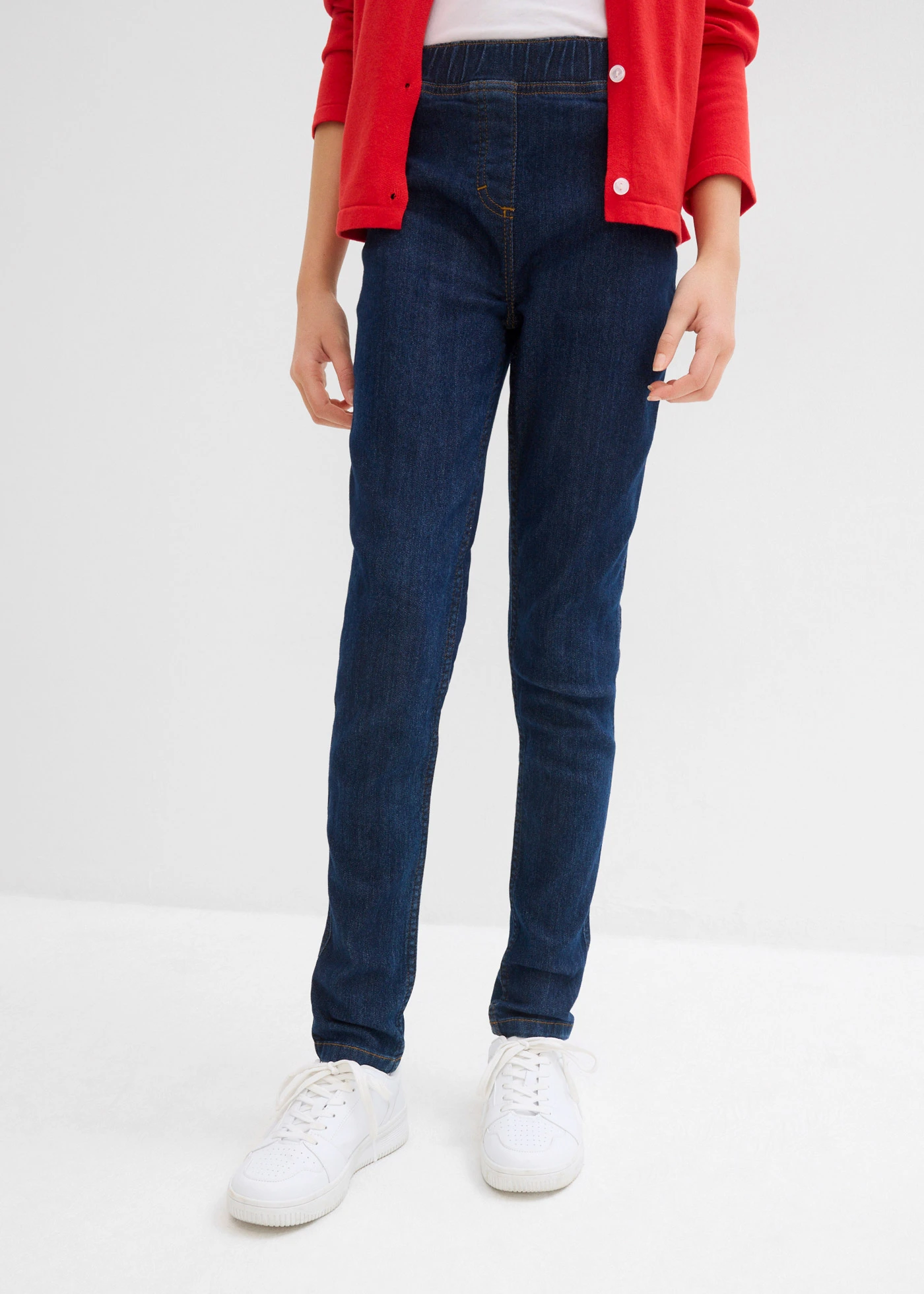 Jegging met mid waist • donkerblauw denim • bonprix online shop