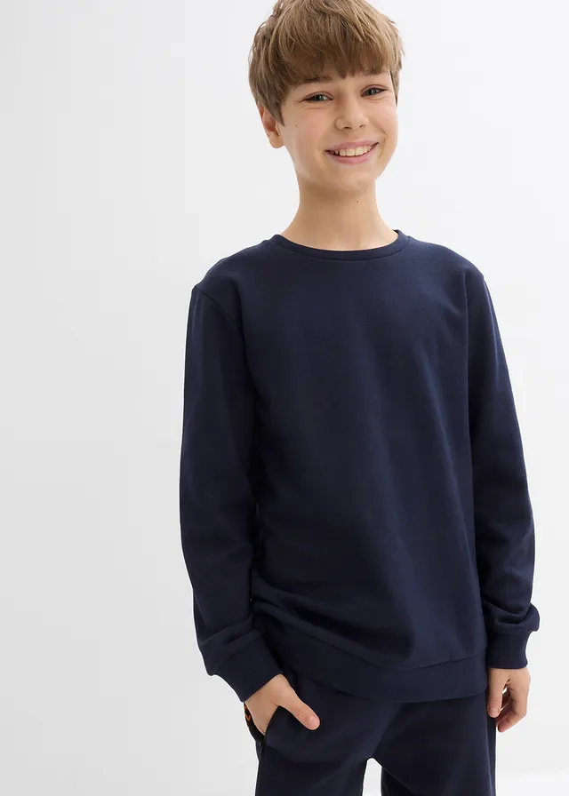 Sweatshirt van zachte katoenmix (set van 2) • lichtgrijs gemêleerd+donkerblauw • product-page.page-title-suffix