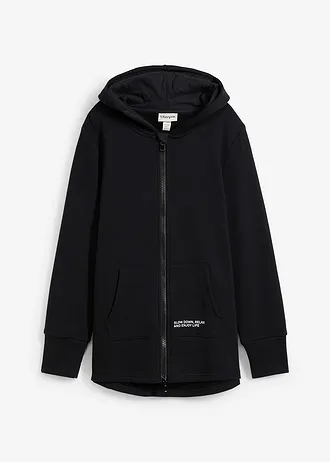 Sweat zippé en doux coton mélangé • noir • Boutique bonprix