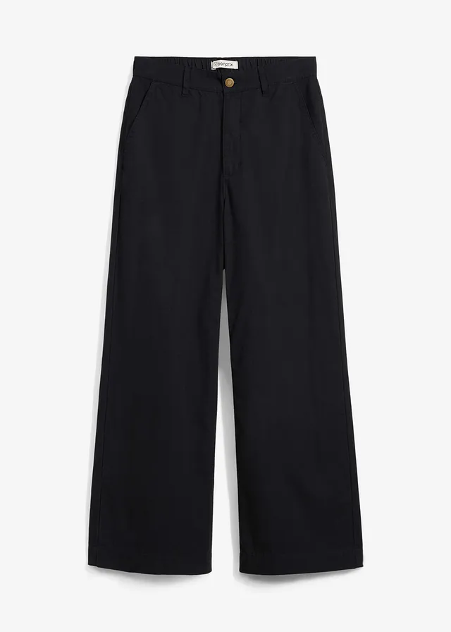 Pantaloni largi din bumbac 100%, High Waist