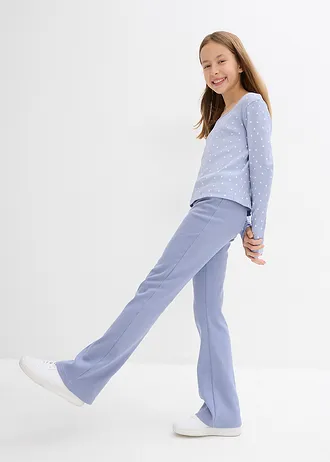 Pantalon en jersey de coton côtelé • bleu mat • Boutique bonprix