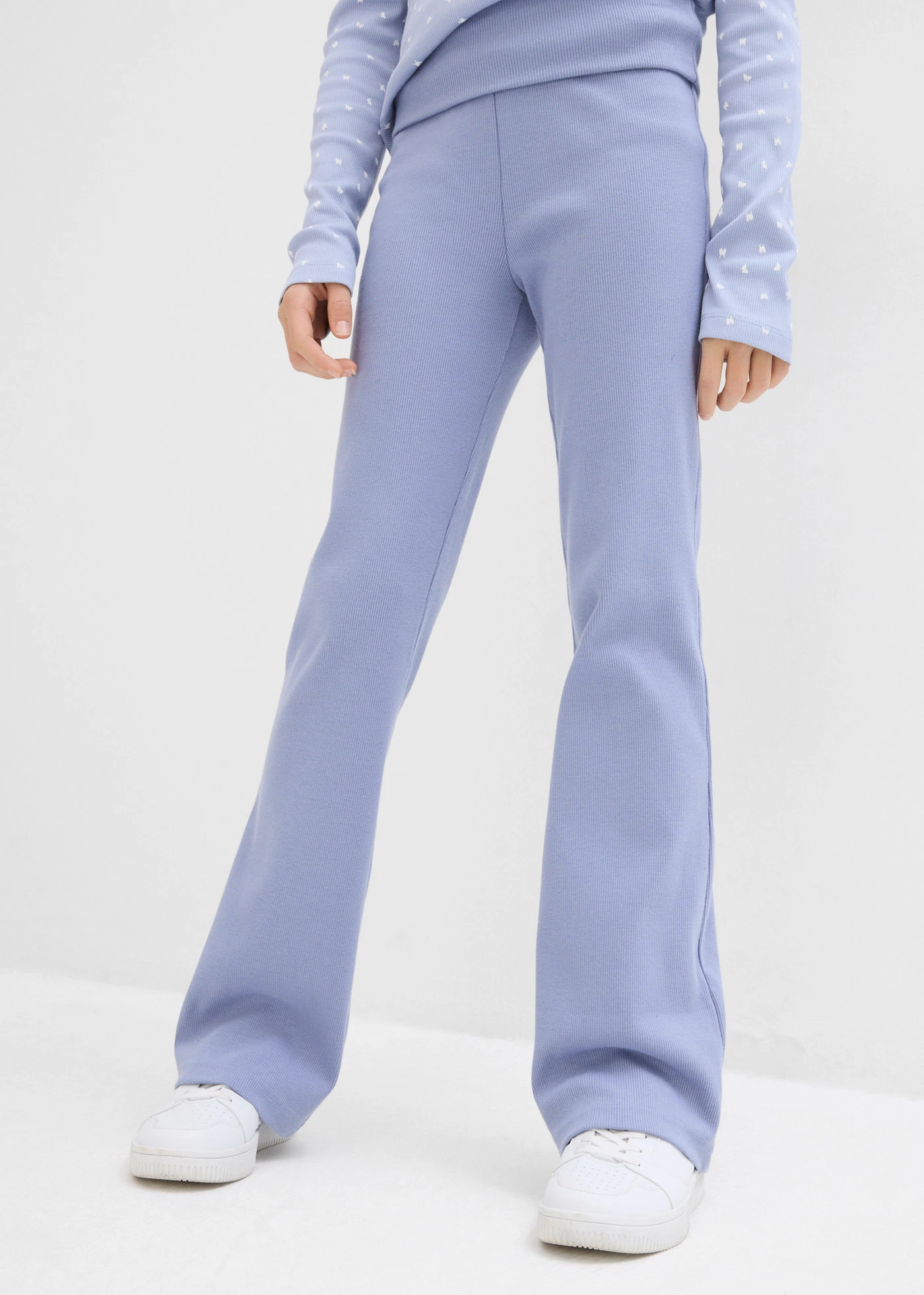 Pantalon en jersey de coton côtelé • bleu mat • Boutique bonprix