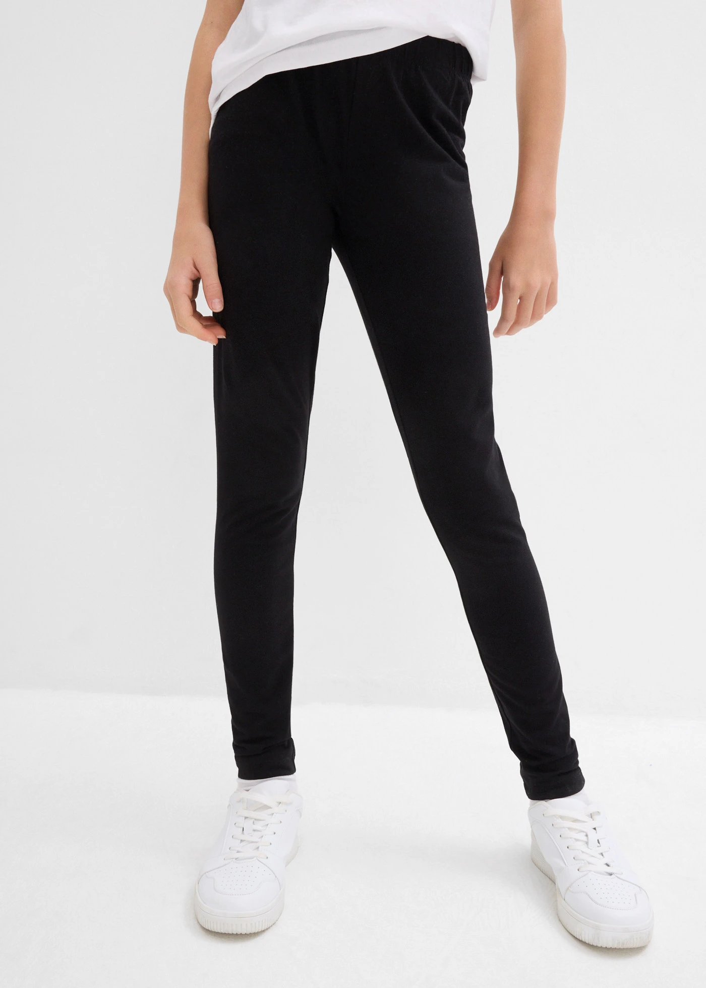 Legging elasztikus bio-pamut keverékből (3 db-os csomag) • fekete • bonprix áruház