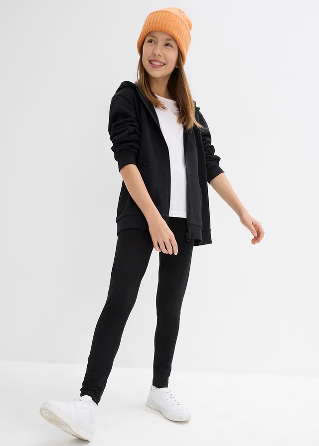 Colanți din mix elastic cu bumbac organic (set/3 perechi) • negru • magazin bonprix