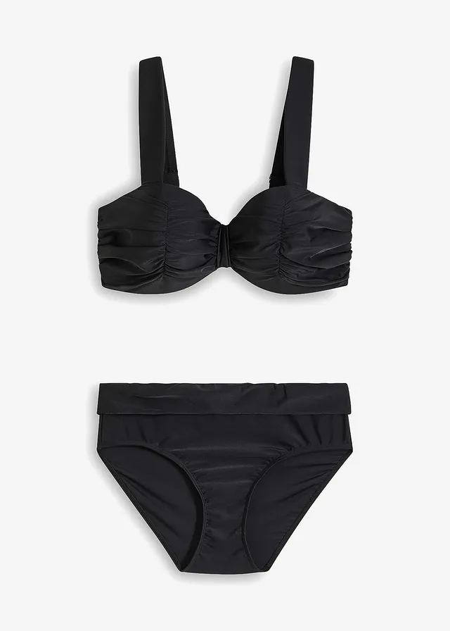 Costum de baie balconette cu bretele căptușite (set/2 piese)