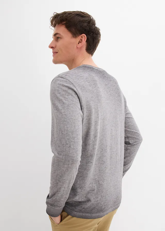 Lot de 2 T-shirts manches longues, Couleur: indigo + anthracite