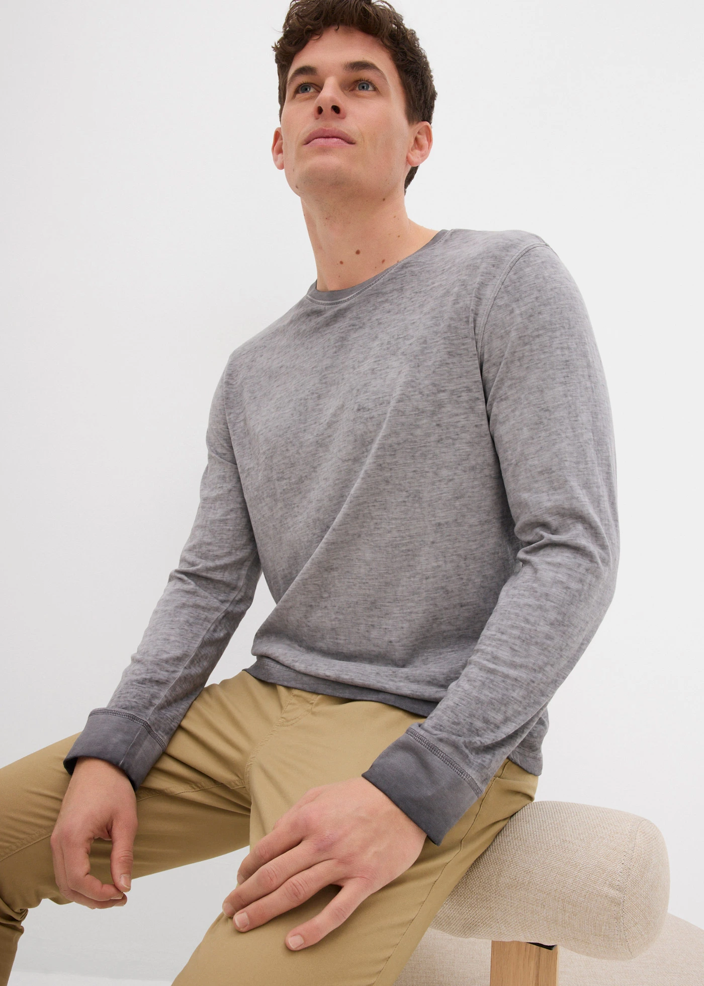 Longsleeve van biologisch katoen (set van 2) • indigo+antraciet • bonprix online shop