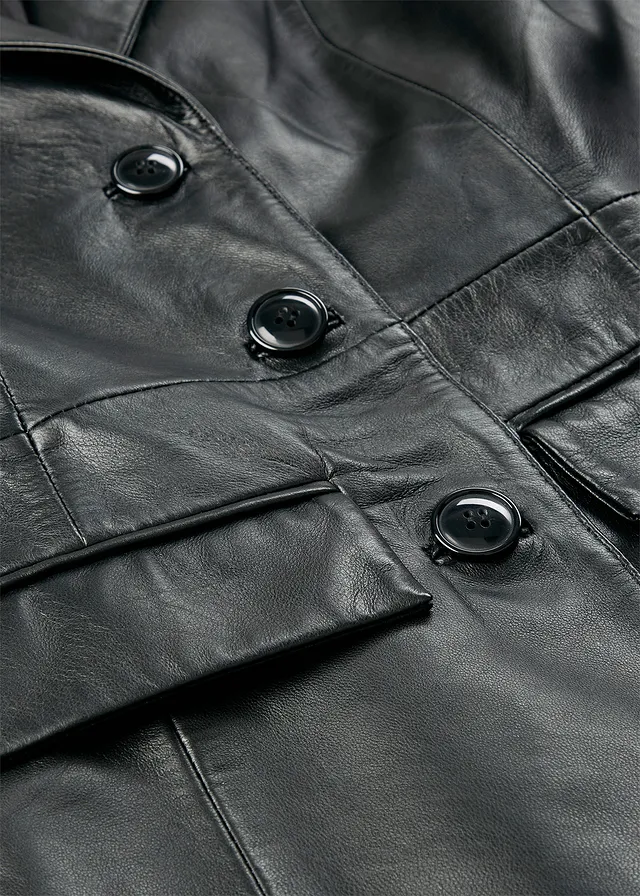 Manteau court en cuir nappa d’agneau • noir • product-page.page-title-suffix