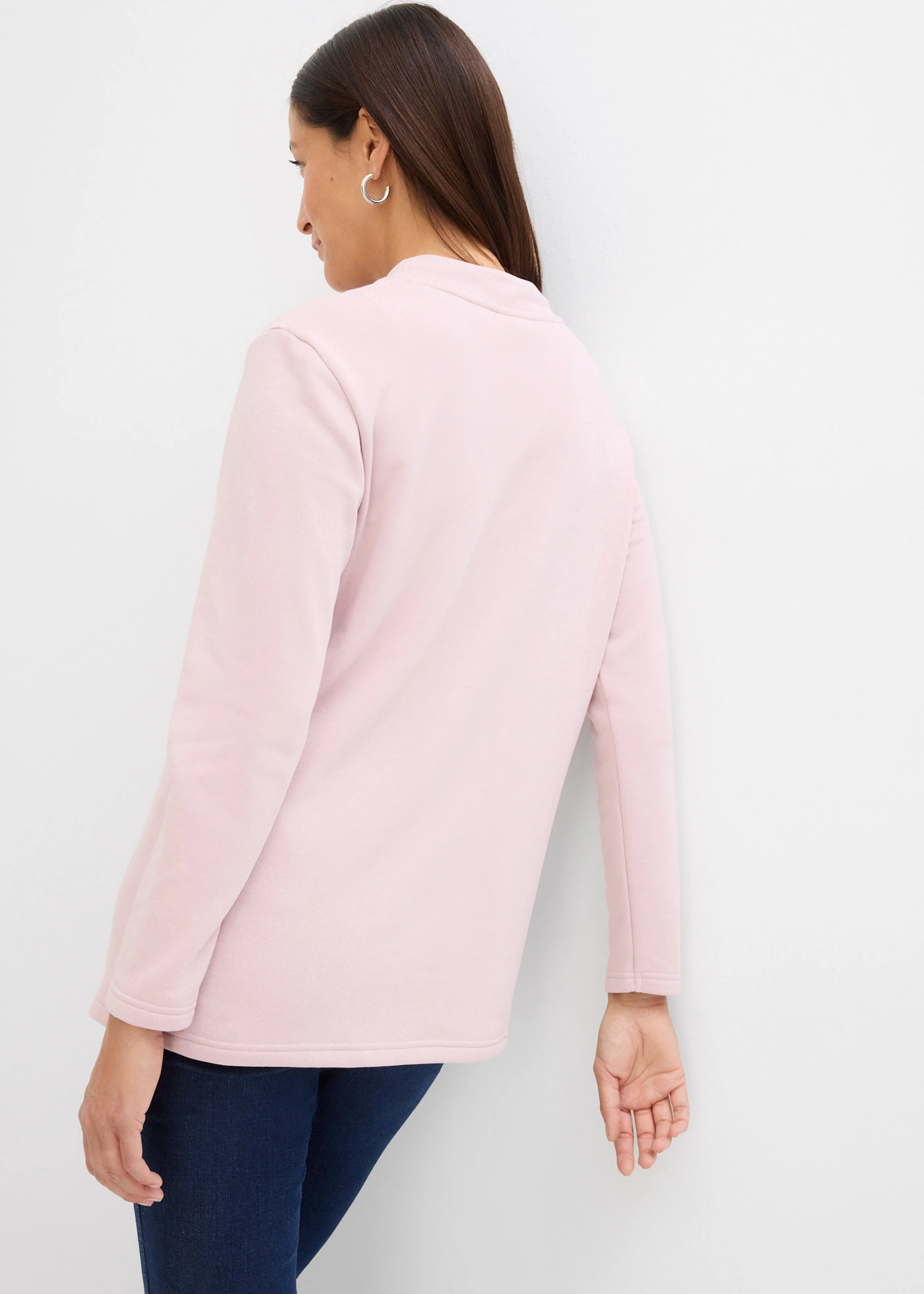 Sweat-shirt avec base fendue • rose mat • Boutique bonprix