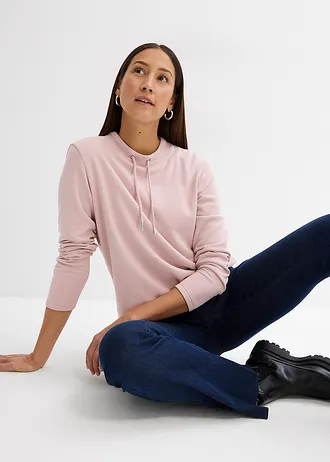 Bluză casual cu crăpătură • roz pal mat • magazin bonprix