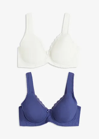 T-shirt bh (set van 2) • blauw + donker pacific blauw • bonprix online shop