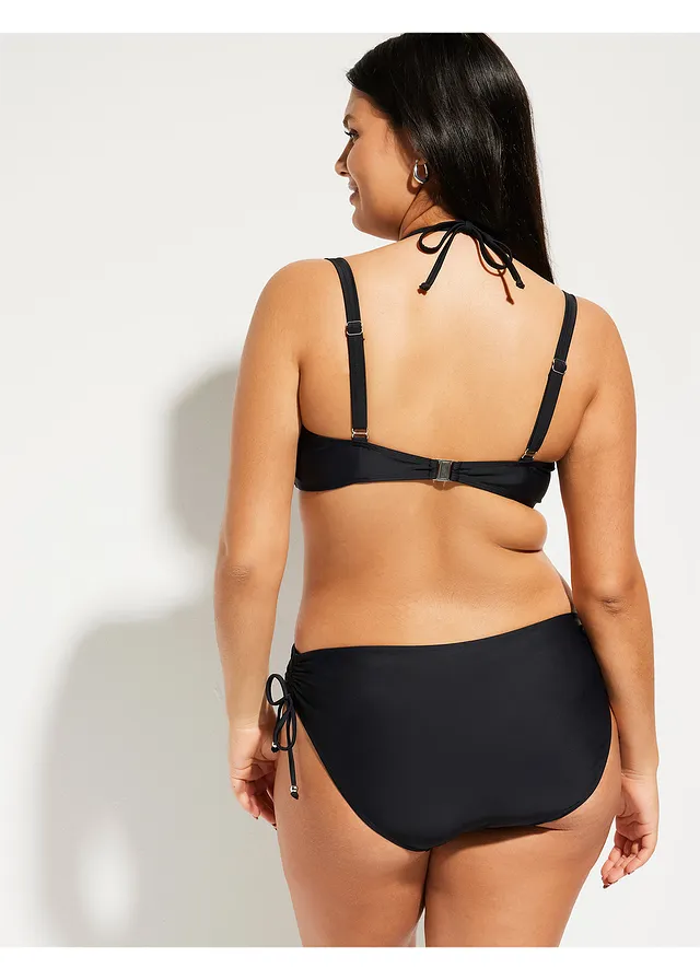 Bikini balconnet (ens. 2 pces) avec paire de bretelles dos nu supplémentaire, Couleur: noir