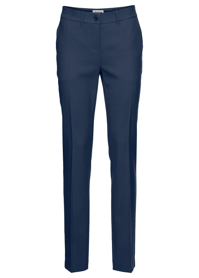 Pantalon de tailleur, taille courte, Couleur: bleu foncé