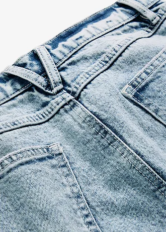 Spódnica dżinsowa midi • lodowy niebieski denim "used" • sklep bonprix