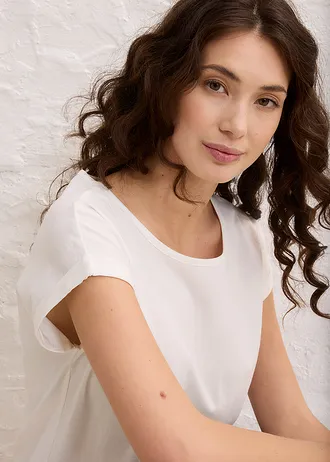 Bluză cu conținut de mătase • ecru • magazin bonprix