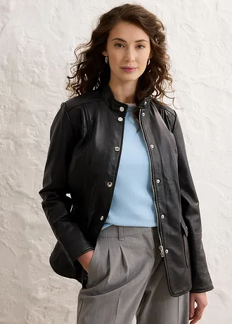 Leren jas van lamsnappa, Kleur: zwart