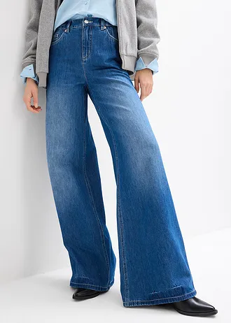 High waist jeans wide leg, Kleur: blue stone used