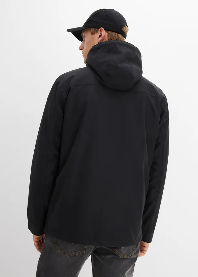 Veste imperméable à capuche et détails enduits • noir • product-page.page-title-suffix