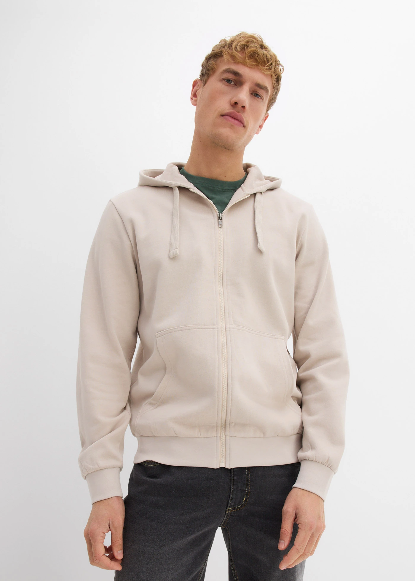 Mikina s kapucí a zipem, střih Regular Fit • kamenná šedá • bonprix obchod