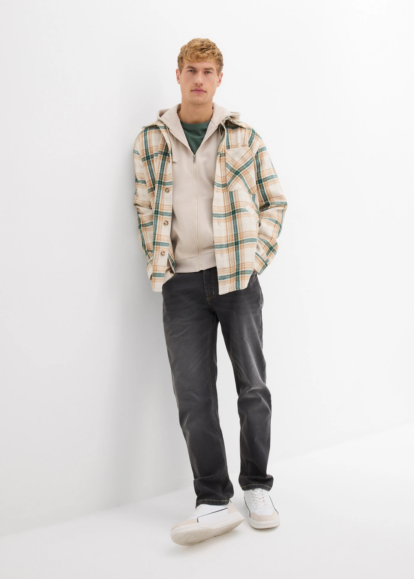 Hoodie met ritssluiting, regular fit • steengrijs • bonprix online shop