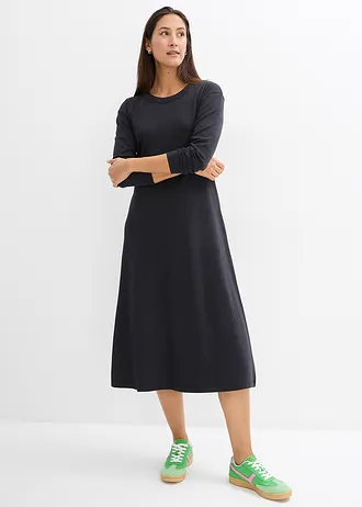 Robe en jersey 100% coton épais, Couleur: noir