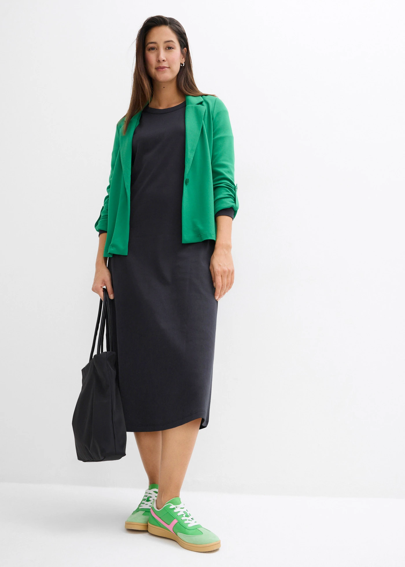 Rochie din jerse din bumbac organic 100% greu • negru • magazin bonprix