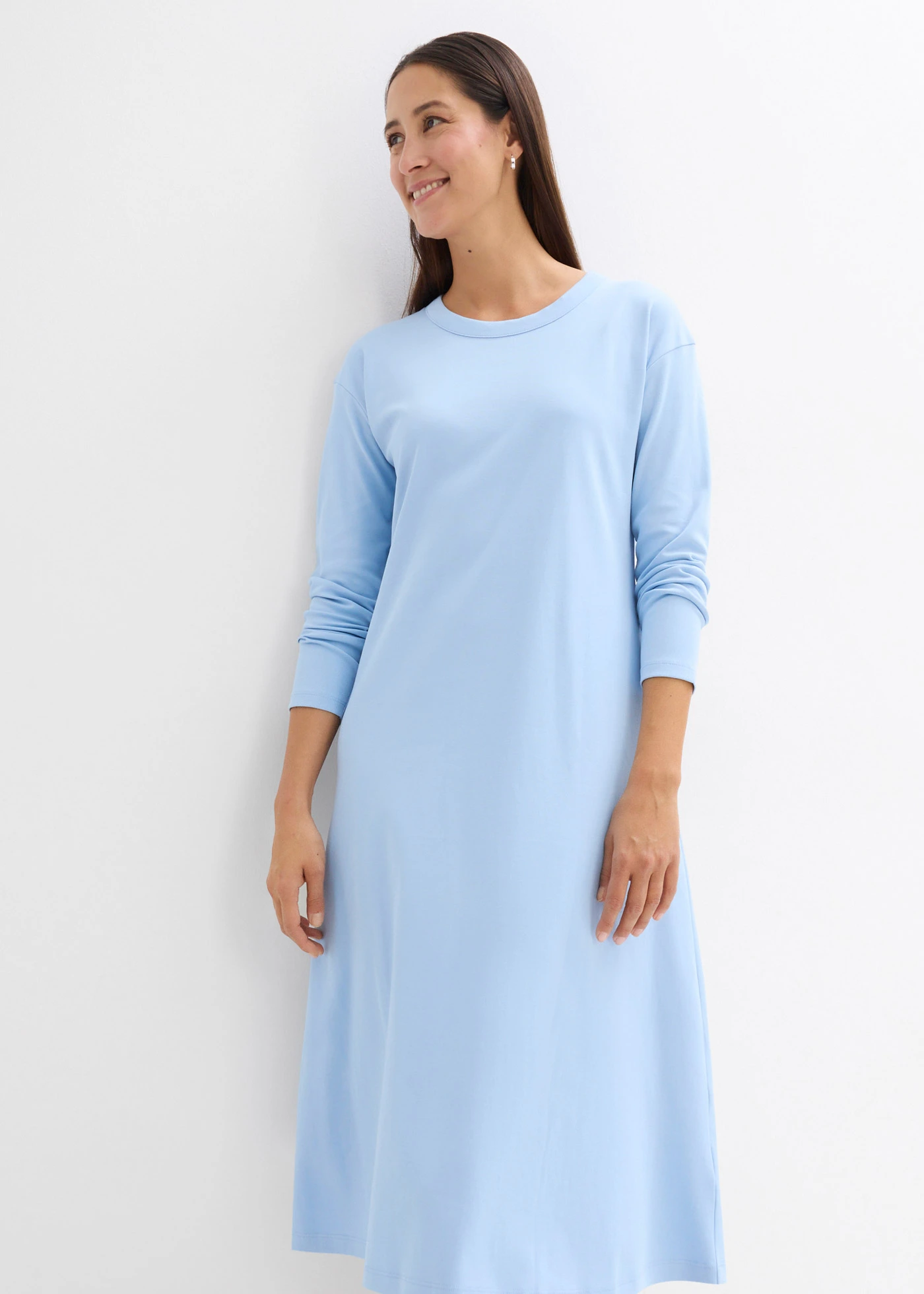 Robe en jersey 100% coton épais • bleu clair • Boutique bonprix